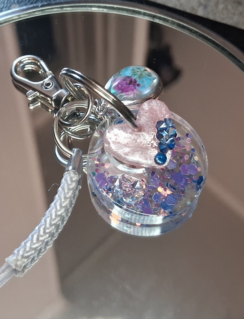 Handmade Pink Heart Keychain/Bag Charm By Luna&Roo